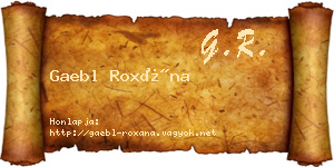 Gaebl Roxána névjegykártya